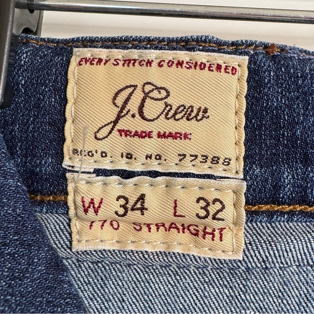 Men’s J Crew 770 Straight leg denim jean, 34 waist, 32 length, medium wash, EUC - Picture 6 of 6